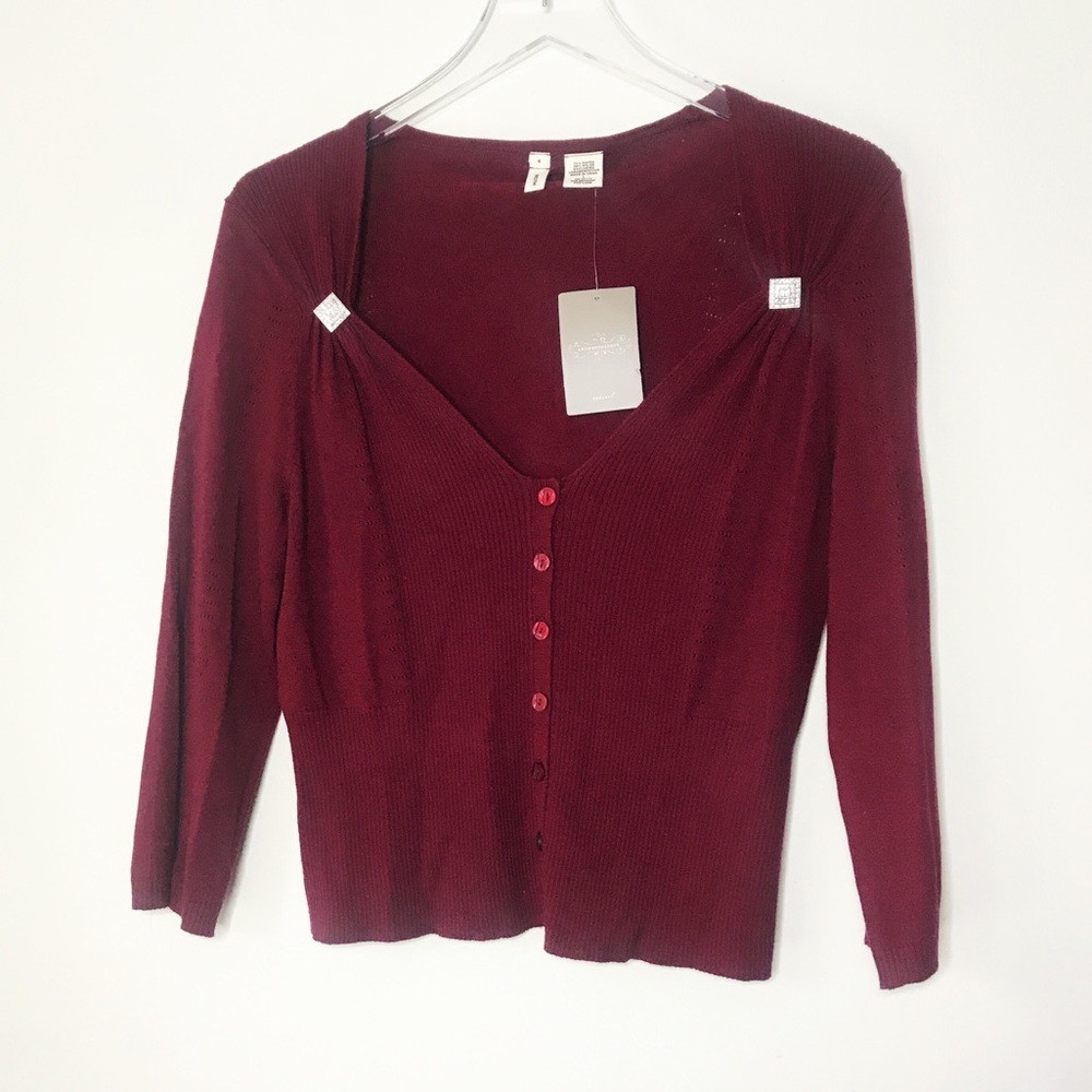 ✨NWT✨ Moth Button Down Embellished Cardigan L